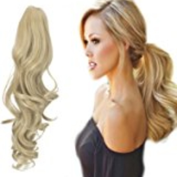 29″ 200G HIGH TEMP FIBER WAVY  BLONDE PONYTAIL - Picture 6 of 8